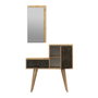 Hanah Home Recibidor Moderno Elegante Roble y Gris Oscuro con Zapatero 80cm Mueble Entrada Melamina